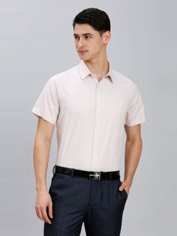 Reid & Taylor - Men Pink Checks Formal Shirt