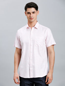 Reid & Taylor - Men Pink Checks Formal Shirt