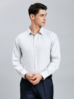 Reid & Taylor - Men Blue Checks Formal Shirt