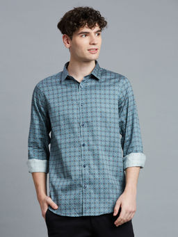 Reid & Taylor - Men Blue Checks Casual Shirt