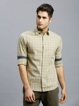 Reid & Taylor - Men Olive Checks Casual Shirt