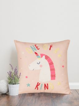 Sivya by Home - Peach-Coloured & White Embellished Square Cushion Covers