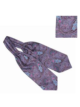 The Tie Hub - Empire Purple Paisley Cravat and Pocket Square Combo For Men