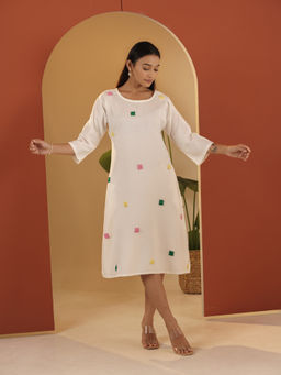 Meeshara - White Hand Embroidered Dress