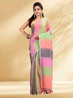 Arhi - Women Multi-Color Cotton Woven Saree Without Blouse