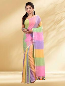Arhi - Women Multi-Color Cotton Woven Saree Without Blouse