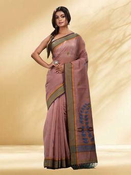 Arhi - Women Pink Cotton Woven Saree Without Blouse