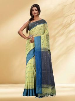 Arhi - Women Yellow Cotton Woven Saree Without Blouse