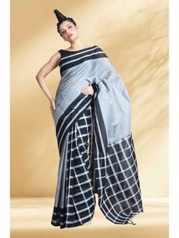 Arhi - Women Grey Cotton Woven Saree Without Blouse