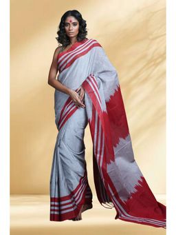 Arhi - Women Grey Cotton Woven Saree Without Blouse