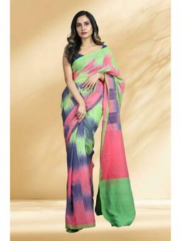 Arhi - Women Multi-Color Cotton Blend Woven Saree Without Blouse
