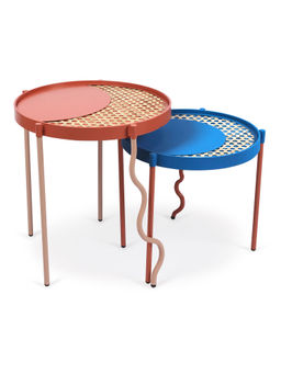 Living With Elan - Embracing Table Set of 2 (Caspian Blue, Terracotta)