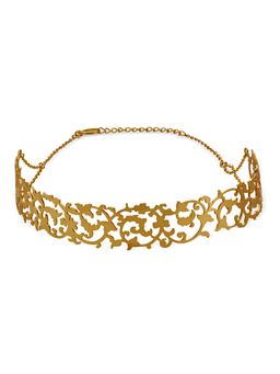 Dhwani Bansal - Kimya Choker With Intircate Filligree Work In 22K Gold Plated Brass