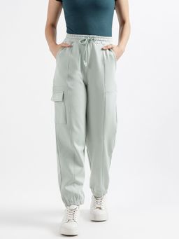 ELLE - Women Green Solid Relaxed Fit Joggers