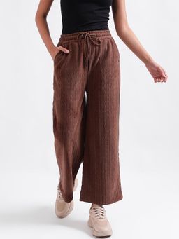 ELLE - Women Brown Solid Relaxed Fit Sweatpants