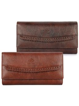 The Clownfish - Faux Leather Womens Wallet (Brown) (Pack Of 2)