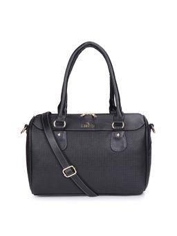 The Clownfish - Vegan Leather 9.4L Women Travel Duffle Bag with Detachable Strap (Black)