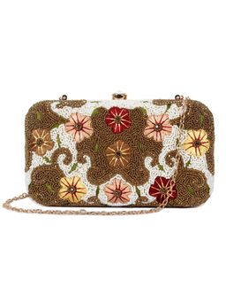 The Clownfish - Brown Womens Party Clutch with Detachable Strap