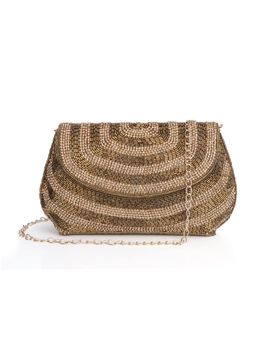 The Clownfish - Gold Womens Party Clutch with Detachable Strap