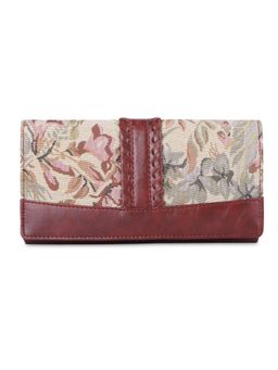The Clownfish - Faux Leather Snap Style Womens Wallet (Beige)