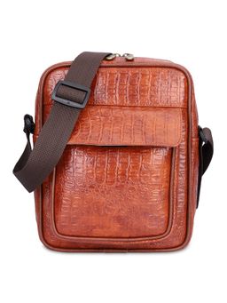 The Clownfish - Unisex Faux Leather Sling Crossbody Bag Tan