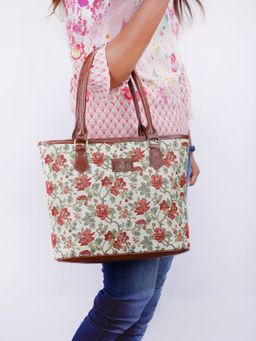 The Clownfish - Printed Faux Leather Tote Bag for Office/College