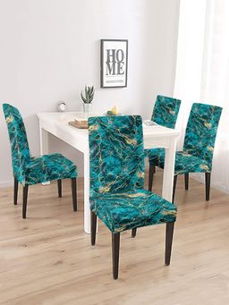 Cortina - Set of 4 Teal Abstract Printed Chair Cover