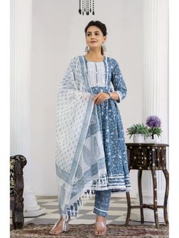 Zolo Label - Blue Orchid Suit with Dupatta (Set of 3)