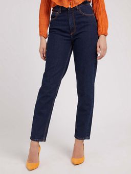 Guess - Women Blue Solid Straight Fit Jeans