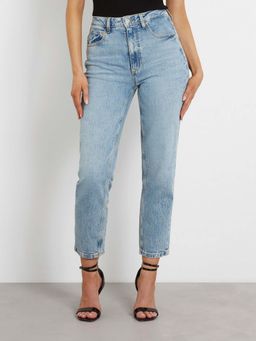 Guess - Women Blue Solid Straight Fit Jeans