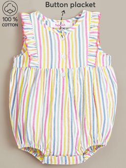 Hopscotch - Candy Stripe Cotton Romper
