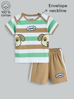 Hopscotch - 2-Pc Puppy Cotton T-shirt & Shorts