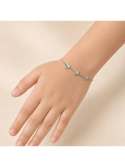 RUHA JEWELS - Rainbow Heart Girls Sterling Silver Adjustable Bracelet (2-12 Years)