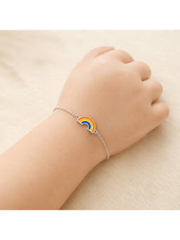 RUHA JEWELS - Rainbow Arc Girls Sterling Silver Adjustable Bracelet (2-12 Years)