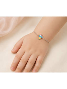 RUHA JEWELS - Pastel Ice Cream 925 Sterling Silver Adjustable Bracelet for Girls (2-12 Years)