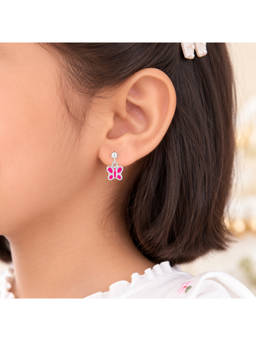 RUHA JEWELS - Flutter Butterfly Girls Silver Drop Earrings (2-12 Years)