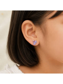 RUHA JEWELS - Bow Kitty Girls Silver Stud Earrings (2-12 Years)