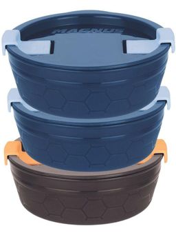 MAGNUS - Steel Plastic Utility Lunch Boxes (Pack of 3)