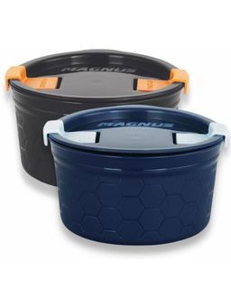 MAGNUS - Steel Plastic Utility Lunch Boxes (Pack of 2)