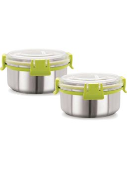 MAGNUS - Steel Plastic Grocery Lunch Boxes (Pack of 2)