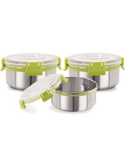 MAGNUS - Steel Plastic Grocery Lunch Boxes (Pack of 3)