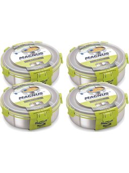 MAGNUS - Steel Plastic Grocery Lunch Boxes (Pack of 4)