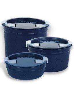 MAGNUS - Steel Plastic Utility Lunch Boxes (Pack of 3)