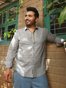 Instafab Plus - Micro-Tartan Plaid Shirt