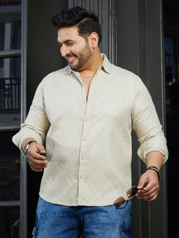 Instafab Plus - Men Lime Grey Shard-Tactile Shirt