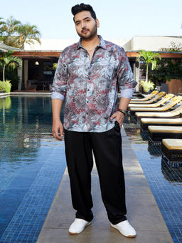 Instafab Plus - Men Rhythm Grey Stained-Botanics Shirt