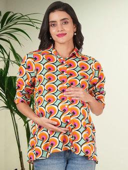Angloindu - Multi-Color Printed Maternity Shirt