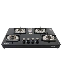 Khaitan - 4 Burner RockStrong TITAN Automatic Black Premium HobTop, Toughened Glass