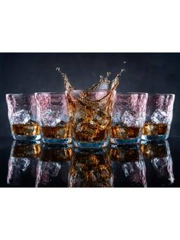 nestcase - Whisky Glasses Pack of 6 - 260 ml Pink and Blue