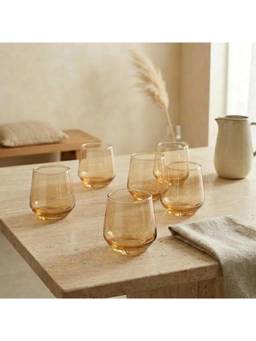 nestcase - Golden Crystal Cocktail Glasses Pack of 6 - 370 ml
